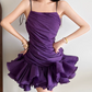 Mini robe de soirée en satin, sans bretelles, sans manches, ligne a, simple, C899