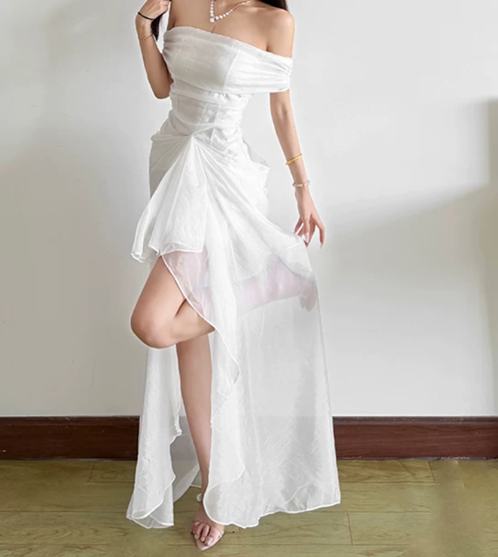 Nouvelle robe longue d'été élégante de style français pour femme C7992