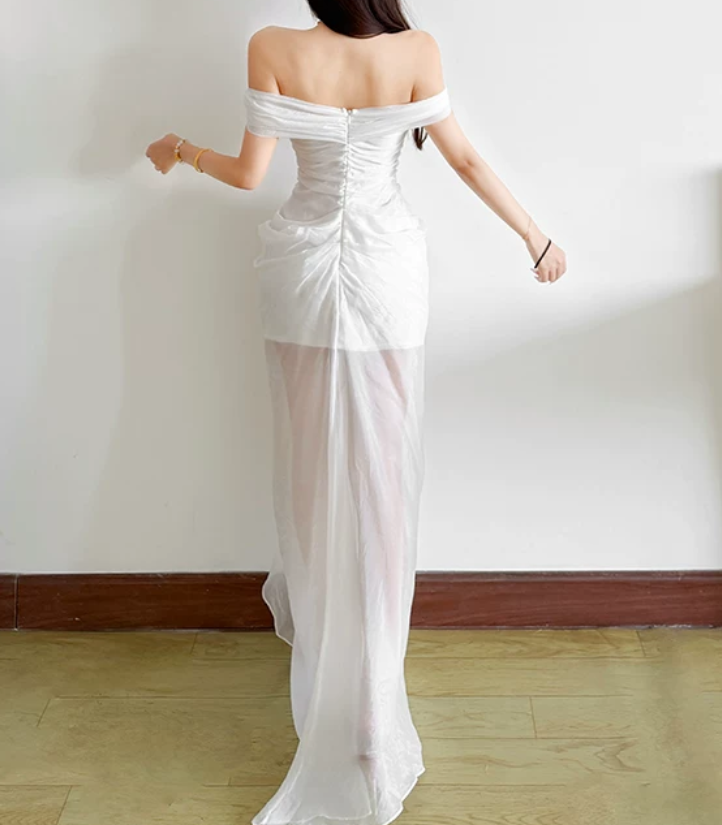 Nouvelle robe longue d'été élégante de style français pour femme C7992