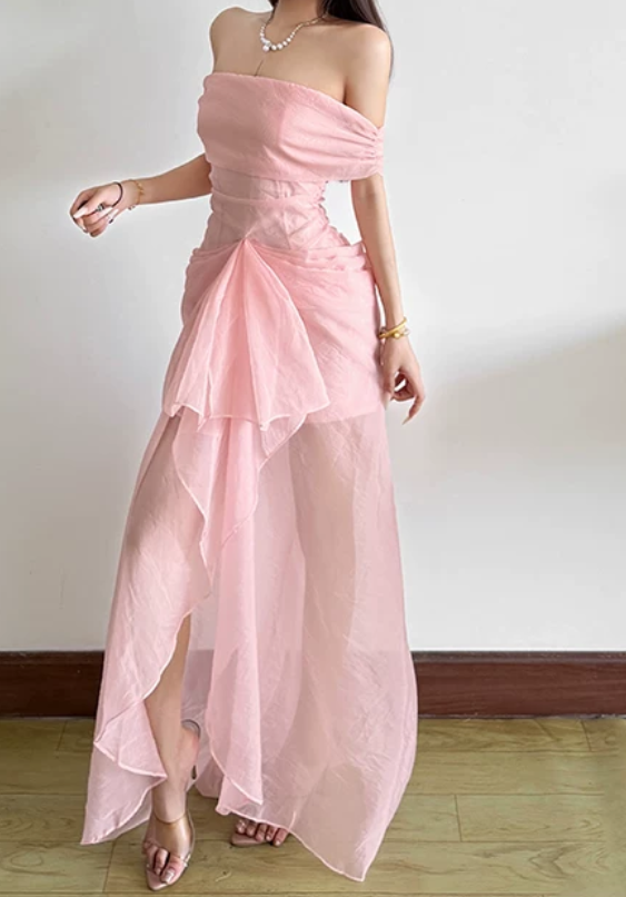 Nouvelle robe longue d'été élégante de style français pour femme C7992