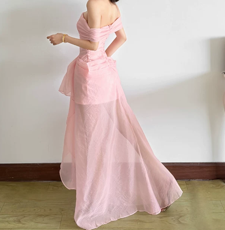 Nouvelle robe longue d'été élégante de style français pour femme C7992