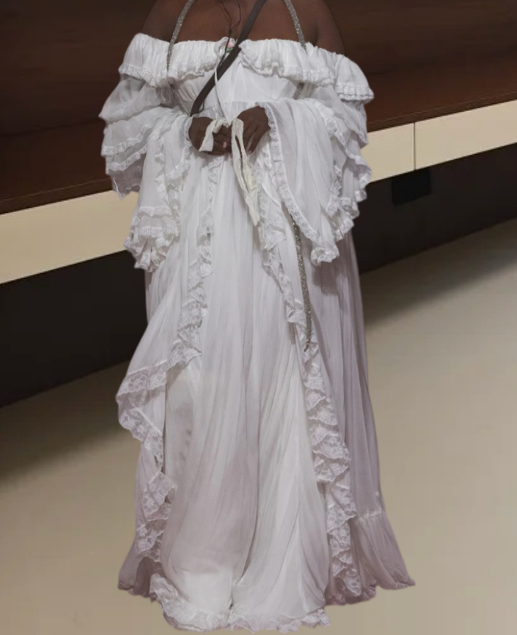 Robe de bal de princesse bustier à volants en satin long, robe de soirée C8117