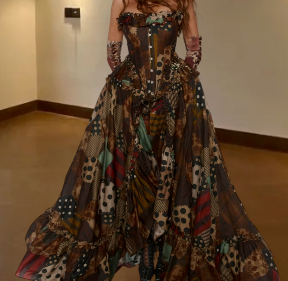 Robe de bal de princesse bustier à volants en satin long, robe de soirée C8117
