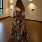 Robe de bal de princesse bustier à volants en satin long, robe de soirée C8117