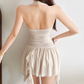 Trendy Halter Neck Mini Dress Ruffled A-Line Short Dress D0198