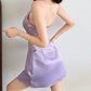 Glittering Spaghetti Straps Homecoming Dress Purple Sequins A-Line Birthday Dress D0202