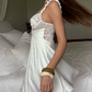 Graceful Spaghetti Straps Mini Dress White Lace A-Line Short Dress D0205