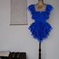 Mini robe de soirée en satin, sans bretelles, sans manches, ligne a, simple, C899