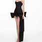 Classical Black Homecoming Dress Bows Sheath Halter Birthday Dress D0216