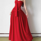 Robe de bal de princesse bustier à volants en satin long, robe de soirée C8117