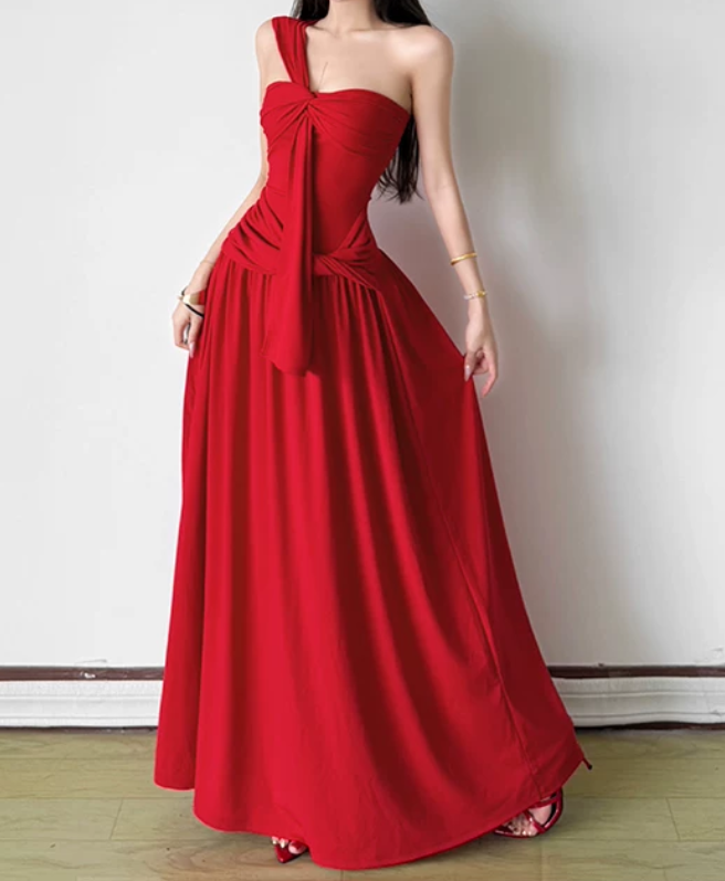 Robe de bal de princesse bustier à volants en satin long, robe de soirée C8117