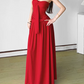 Robe de bal de princesse bustier à volants en satin long, robe de soirée C8117