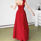 Robe de bal de princesse bustier à volants en satin long, robe de soirée C8117