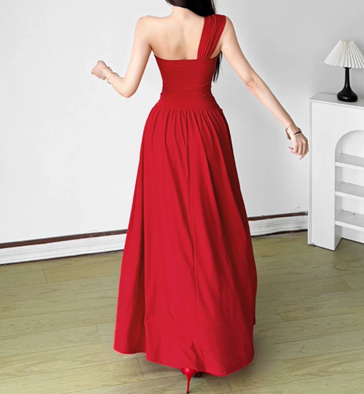 Robe de bal de princesse bustier à volants en satin long, robe de soirée C8117