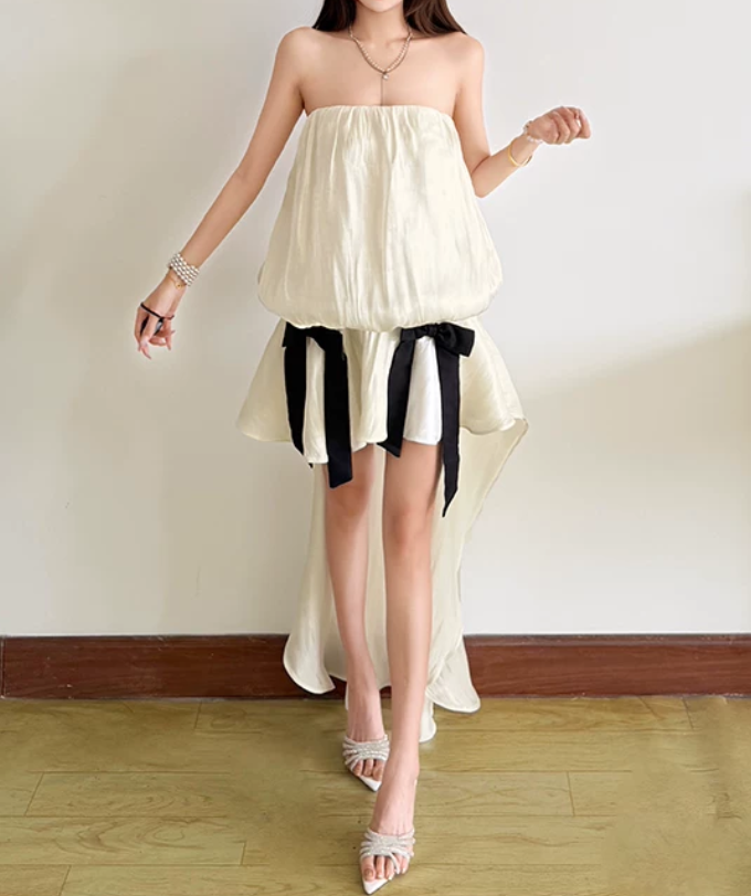 Robe courte d'été pour femme, style français, collection 2026, référence C8003