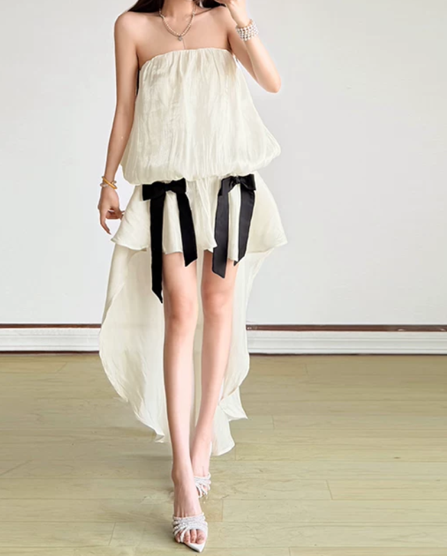 Robe courte d'été pour femme, style français, collection 2026, référence C8003