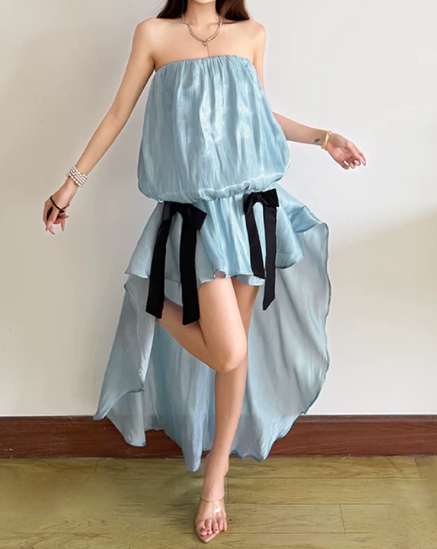 Robe courte d'été pour femme, style français, collection 2026, référence C8003