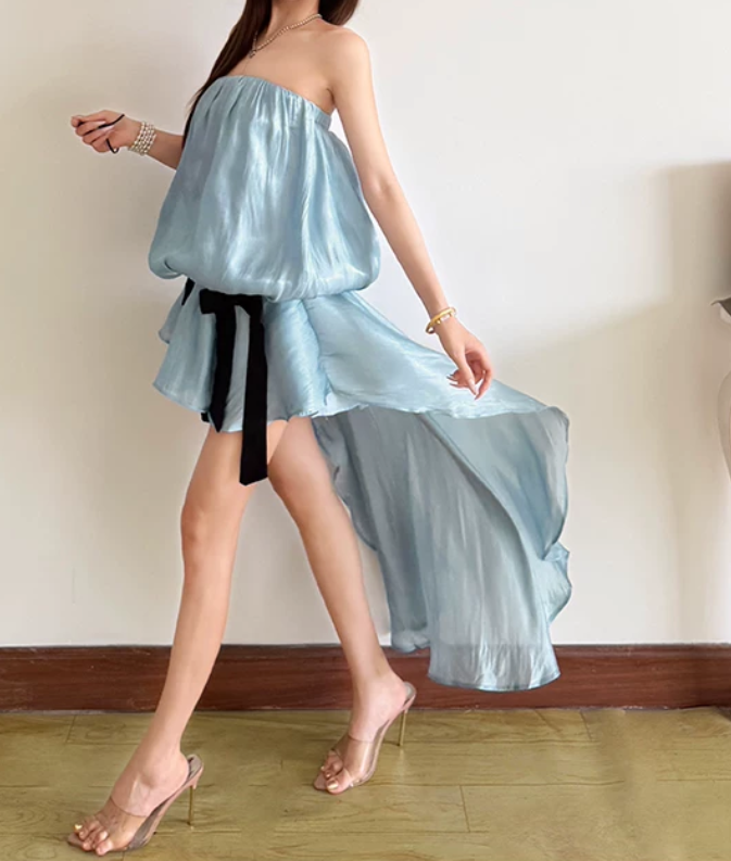 Robe courte d'été pour femme, style français, collection 2026, référence C8003