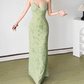 Robe de bal de princesse bustier à volants en satin long, robe de soirée C8117