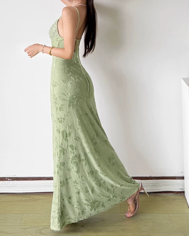 Robe de bal de princesse bustier à volants en satin long, robe de soirée C8117