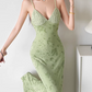 Robe de bal de princesse bustier à volants en satin long, robe de soirée C8117