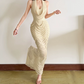 Nouvelle robe longue d'été élégante de style français pour femme C7992