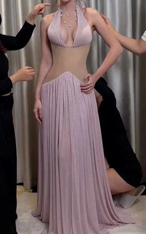 Nouvelle robe longue d'été élégante de style français pour femme C7992