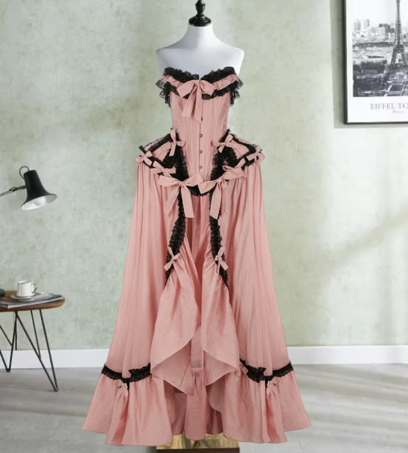 Robe de bal de princesse bustier à volants en satin long, robe de soirée C8117