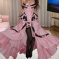 Robe de bal de princesse bustier à volants en satin long, robe de soirée C8117