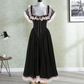 Sweet Square Neck Prom Dress Black Ruffled Lace A-Line Evening Dress D0237
