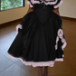 Sweet Square Neck Prom Dress Black Ruffled Lace A-Line Evening Dress D0237