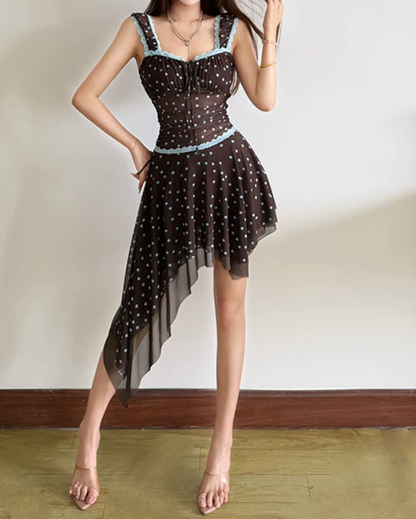 Robe courte d'été pour femme, style français, collection 2026, référence C8003