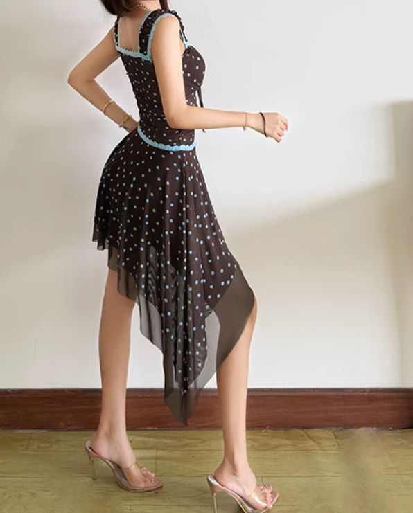 Robe courte d'été pour femme, style français, collection 2026, référence C8003