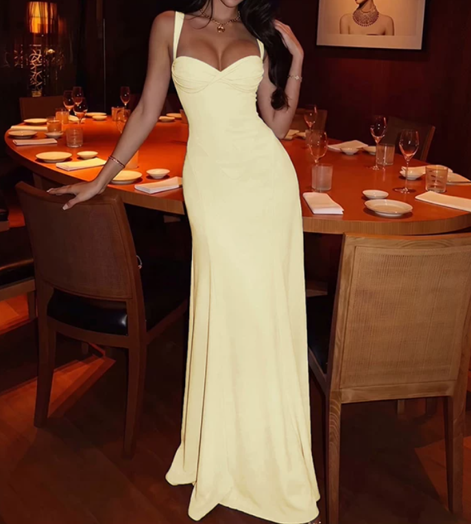 Simple Spaghetti Straps Prom Dress Mermaid Evening Dress D0247