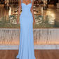 Simple Spaghetti Straps Prom Dress Mermaid Evening Dress D0247