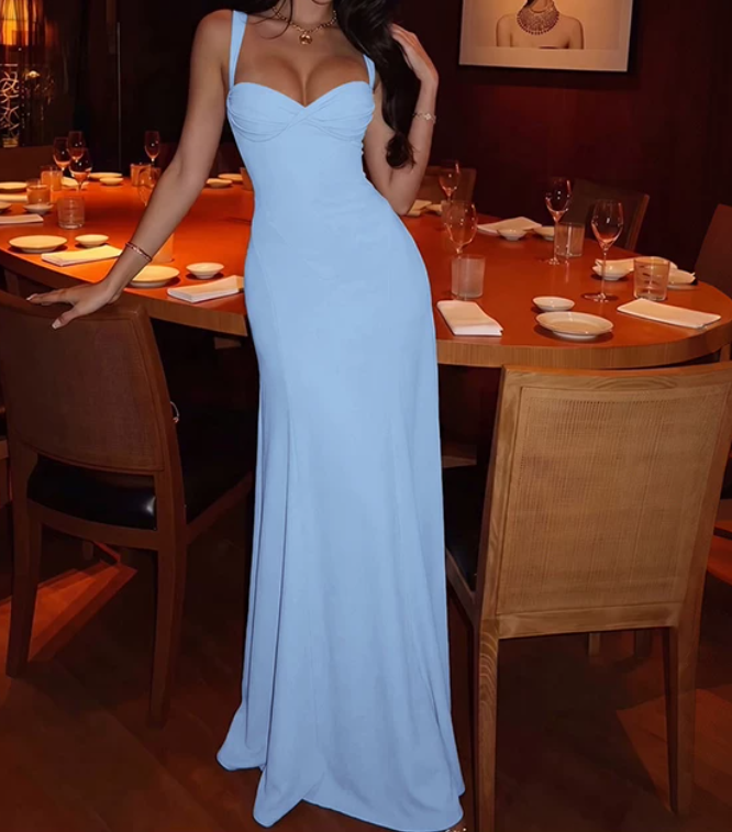 Simple Spaghetti Straps Prom Dress Mermaid Evening Dress D0247