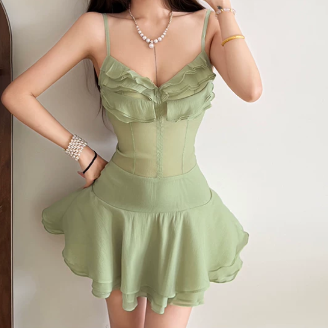 Robe courte d'été pour femme, style français, collection 2026, référence C8003