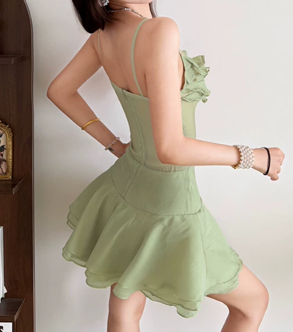 Robe courte d'été pour femme, style français, collection 2026, référence C8003