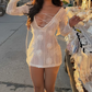 Robe courte d'été pour femme, style français, collection 2026, référence C8003