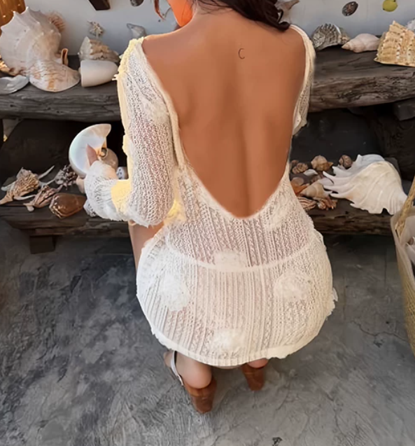 Robe courte d'été pour femme, style français, collection 2026, référence C8003