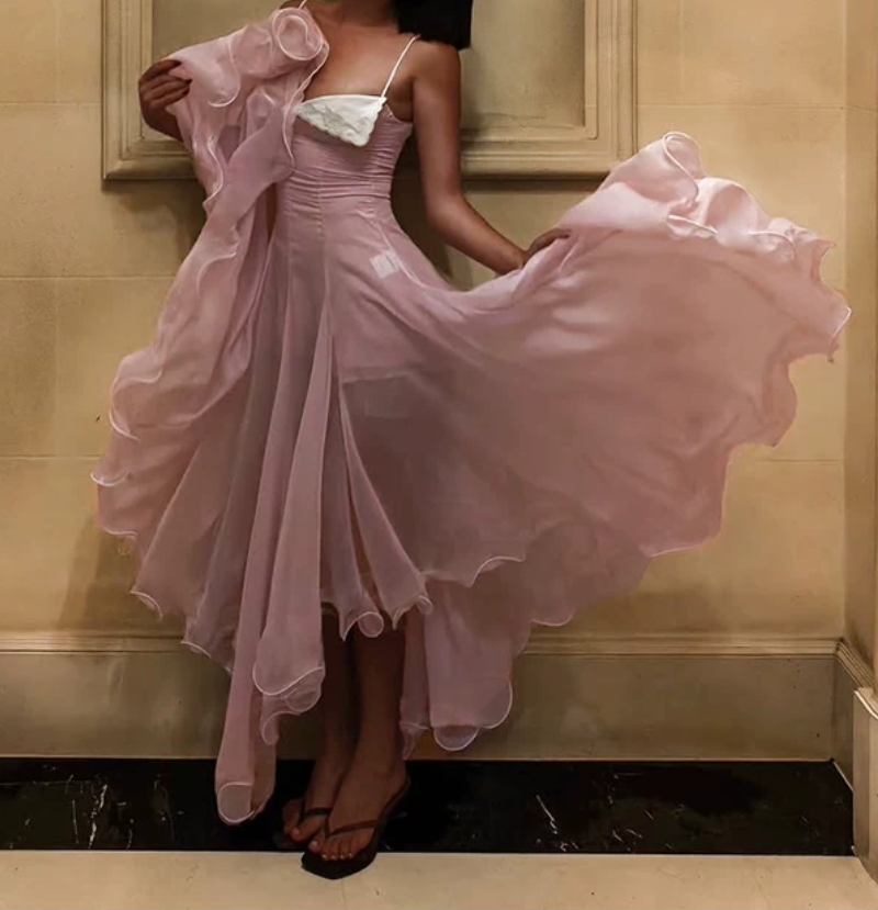 Nouvelle robe longue d'été élégante de style français pour femme C7992