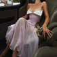 Nouvelle robe longue d'été élégante de style français pour femme C7992