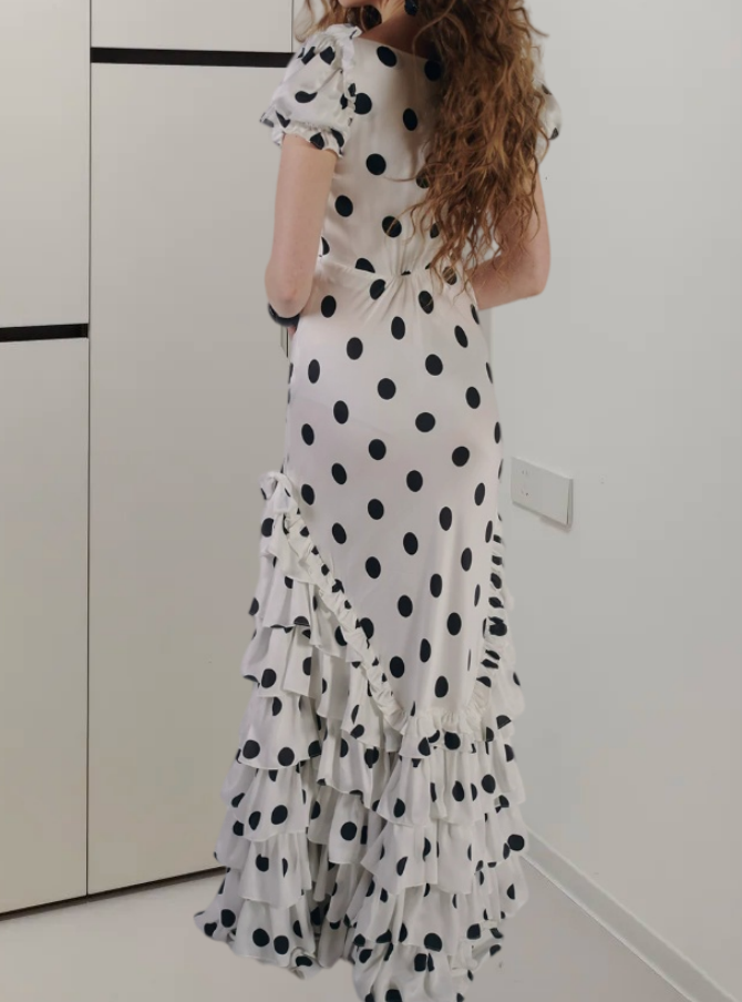 Robe de bal de princesse bustier à volants en satin long, robe de soirée C8117