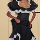 Robe de bal de princesse bustier à volants en satin long, robe de soirée C8117