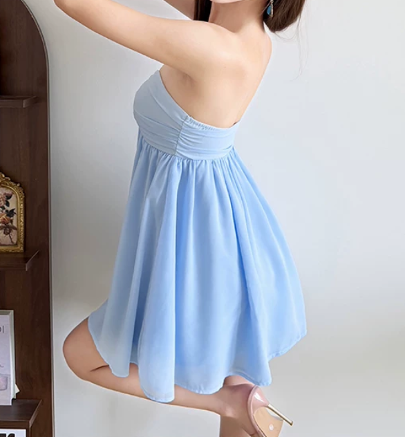 Robe courte d'été pour femme, style français, collection 2026, référence C8003