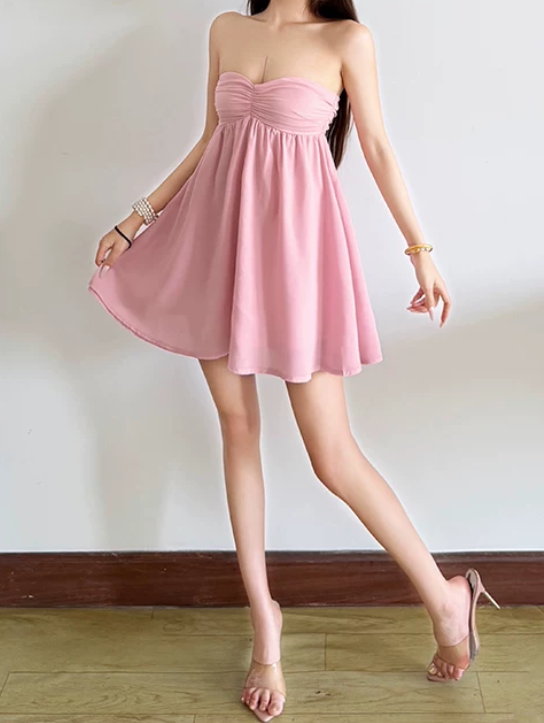 Robe courte d'été pour femme, style français, collection 2026, référence C8003