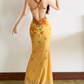 Nouvelle robe longue d'été élégante de style français pour femme C7992