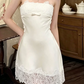 Mini robe de soirée en satin, sans bretelles, sans manches, ligne a, simple, C899