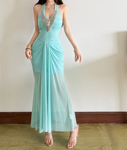 Robe de bal de princesse bustier à volants en satin long, robe de soirée C8117