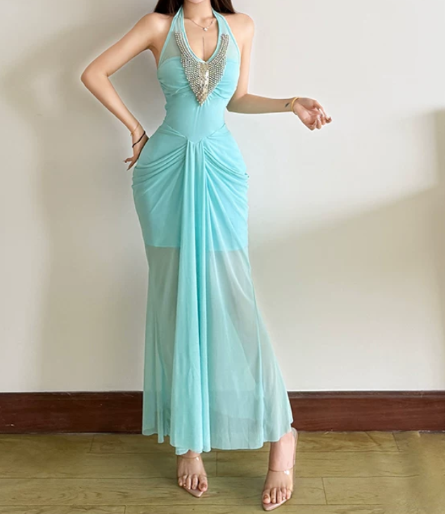 Robe de bal de princesse bustier à volants en satin long, robe de soirée C8117